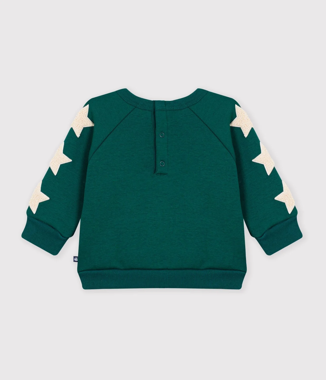 Babies' plain cotton sweatshirt with star badges