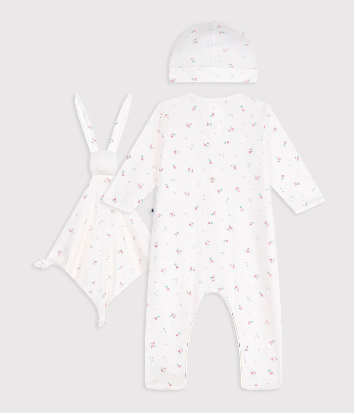 Newborn babies' floral-print cotton gift set
