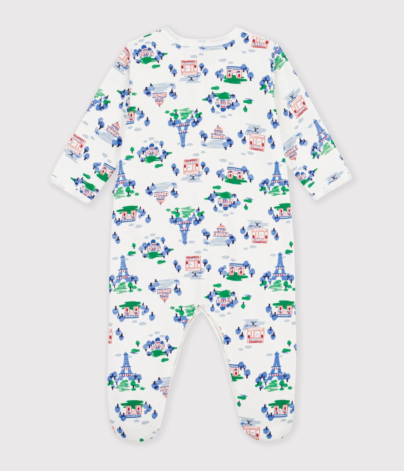 Babies' Paris print fleece pyjama suit