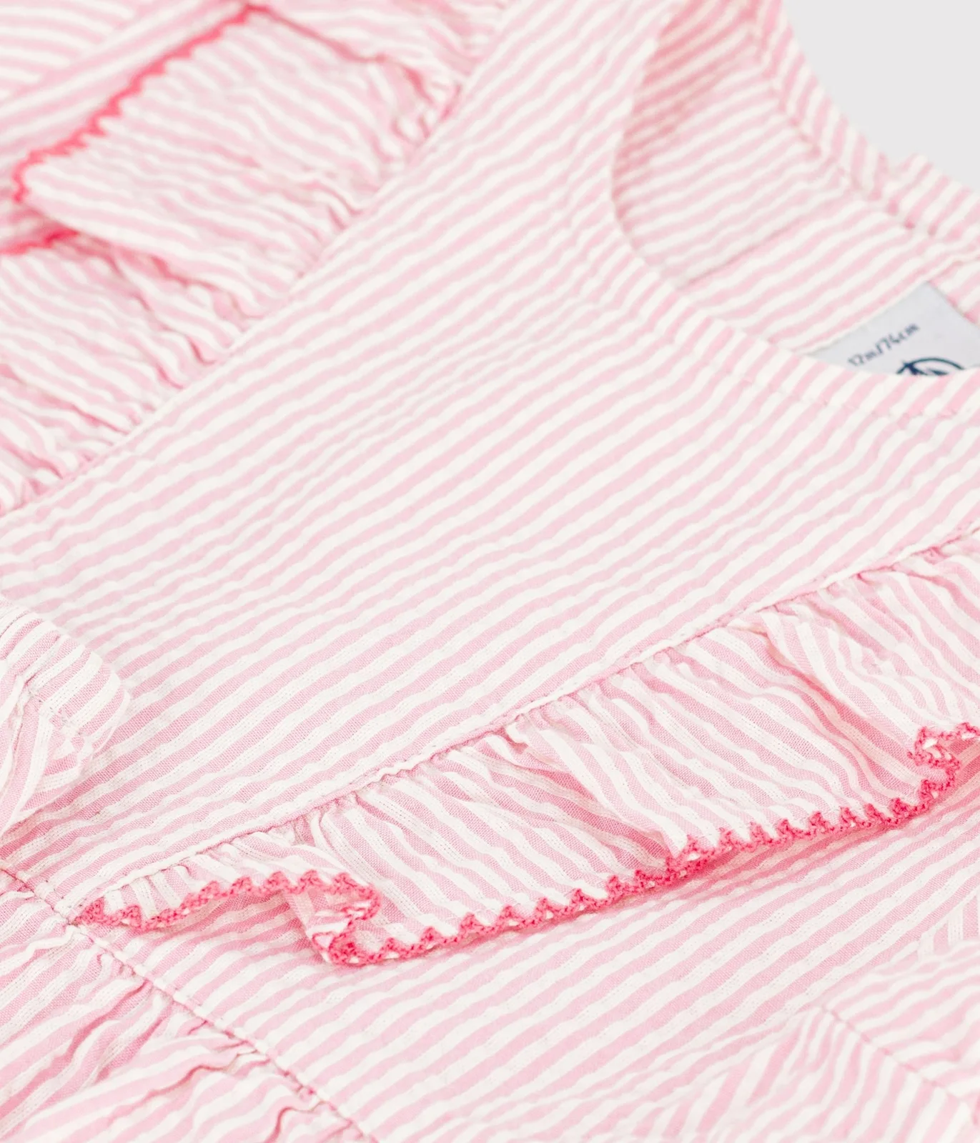 Babies' short-sleeved stripy cotton dress