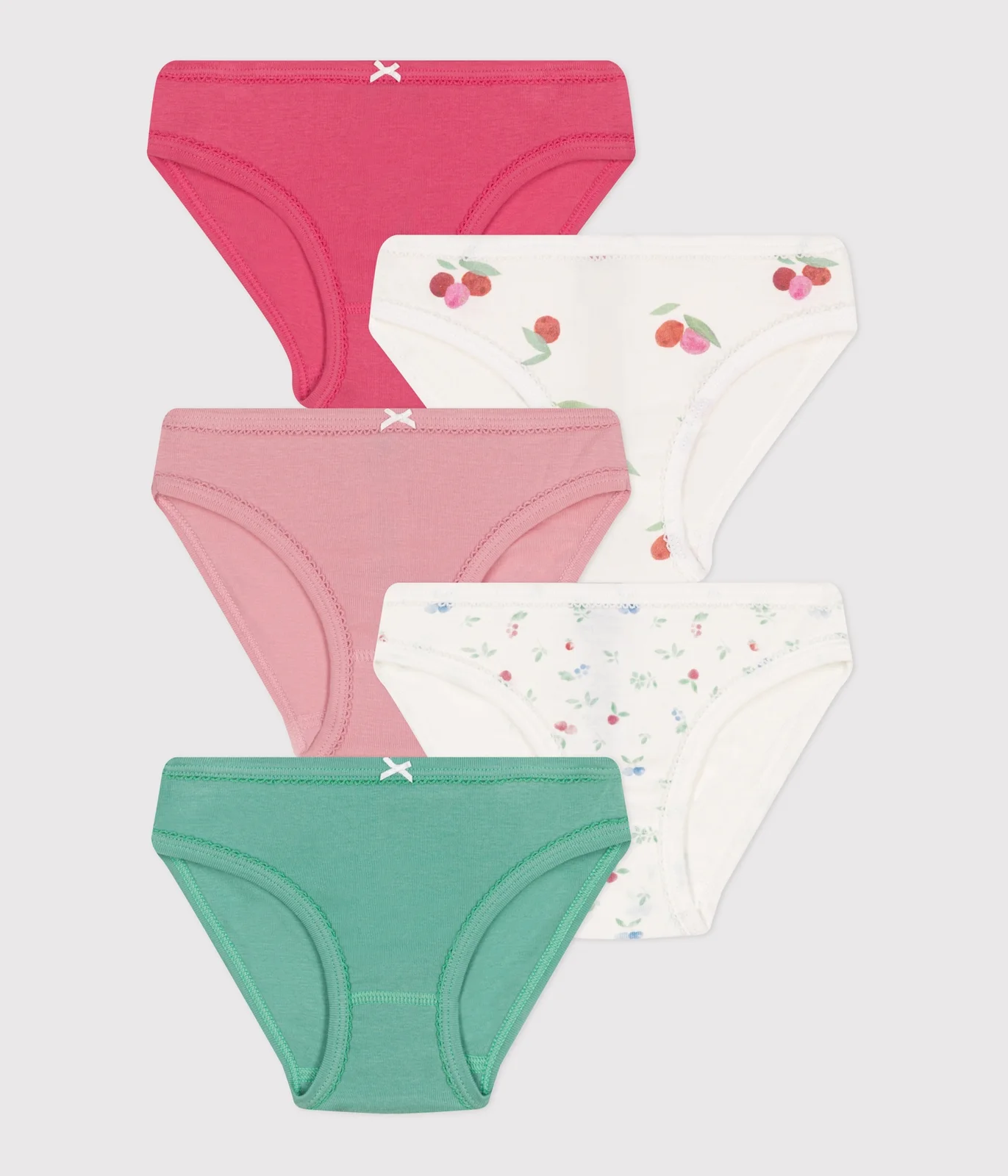 Children's fruit print cotton pants - 5-Pack