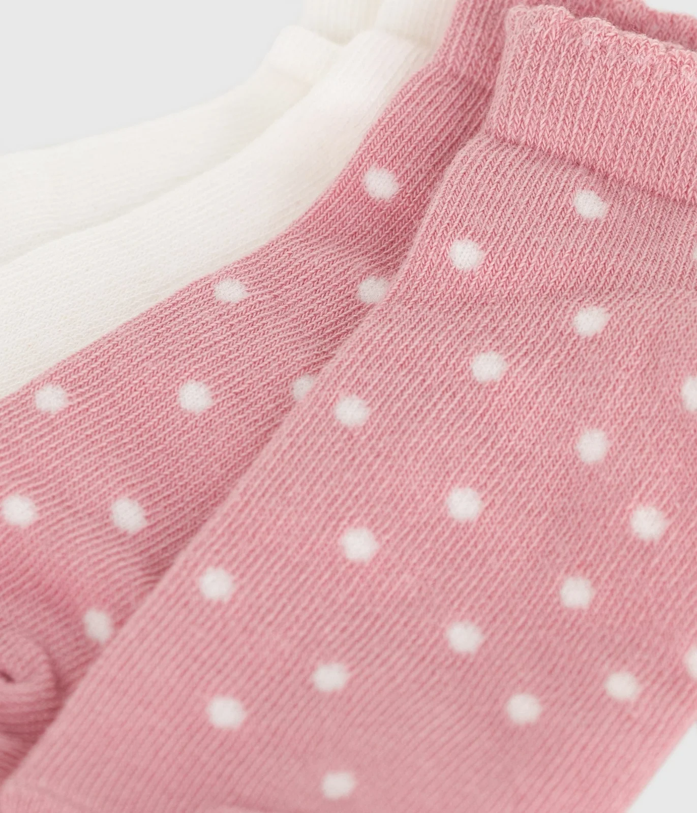 Pairs of girls' spotty cotton socks - 2-pack