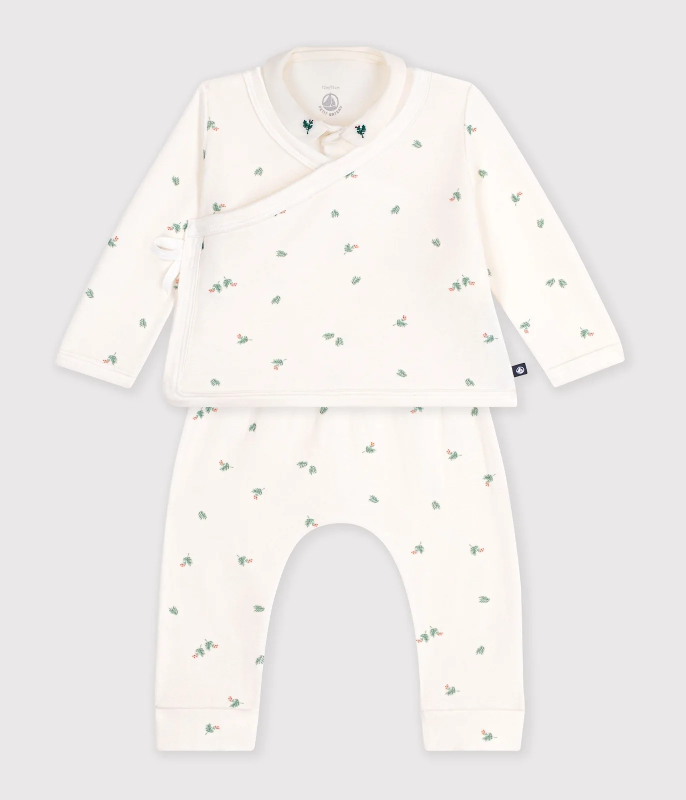 Babies' floral-print cotton set in a gift box