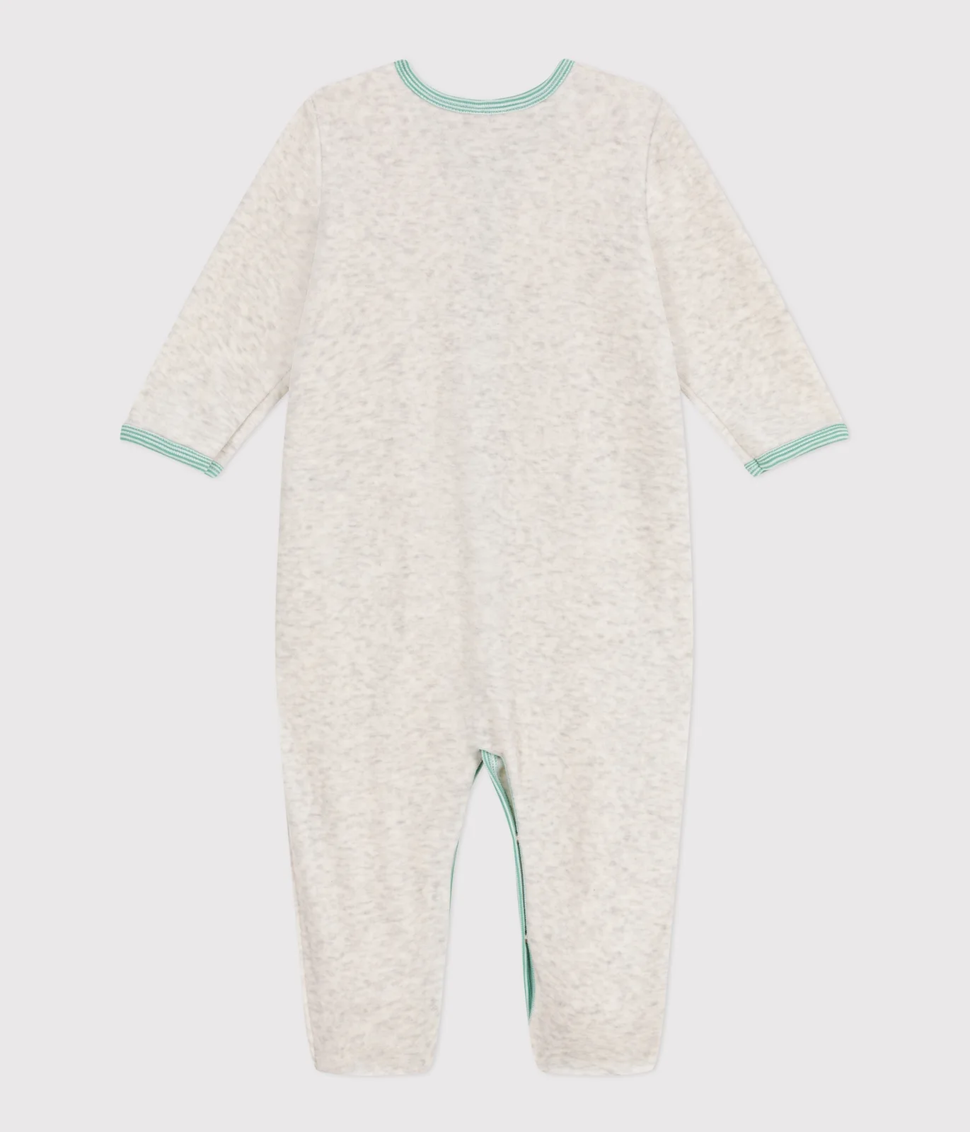 Babies' plain velour pyjama suit