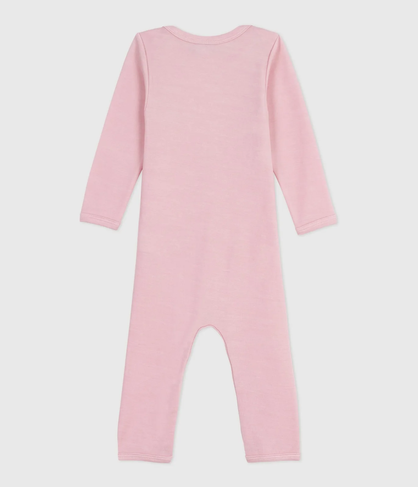 Unisex wool and cotton baby bodysuit with long legs