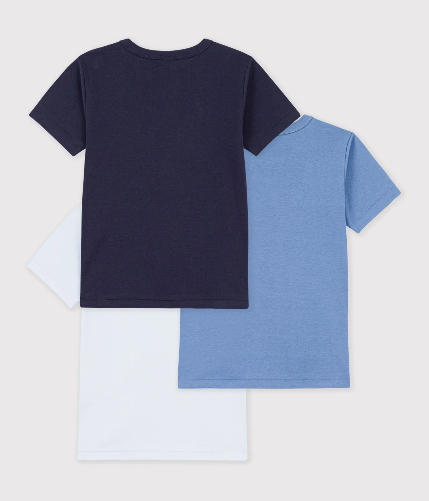 Pack of children's short-sleeved plain cotton T-shirts