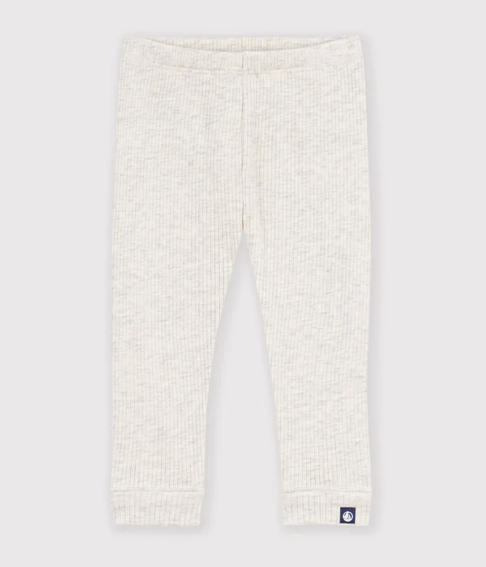 Unisex baby Leggings in solid ribbed cotton