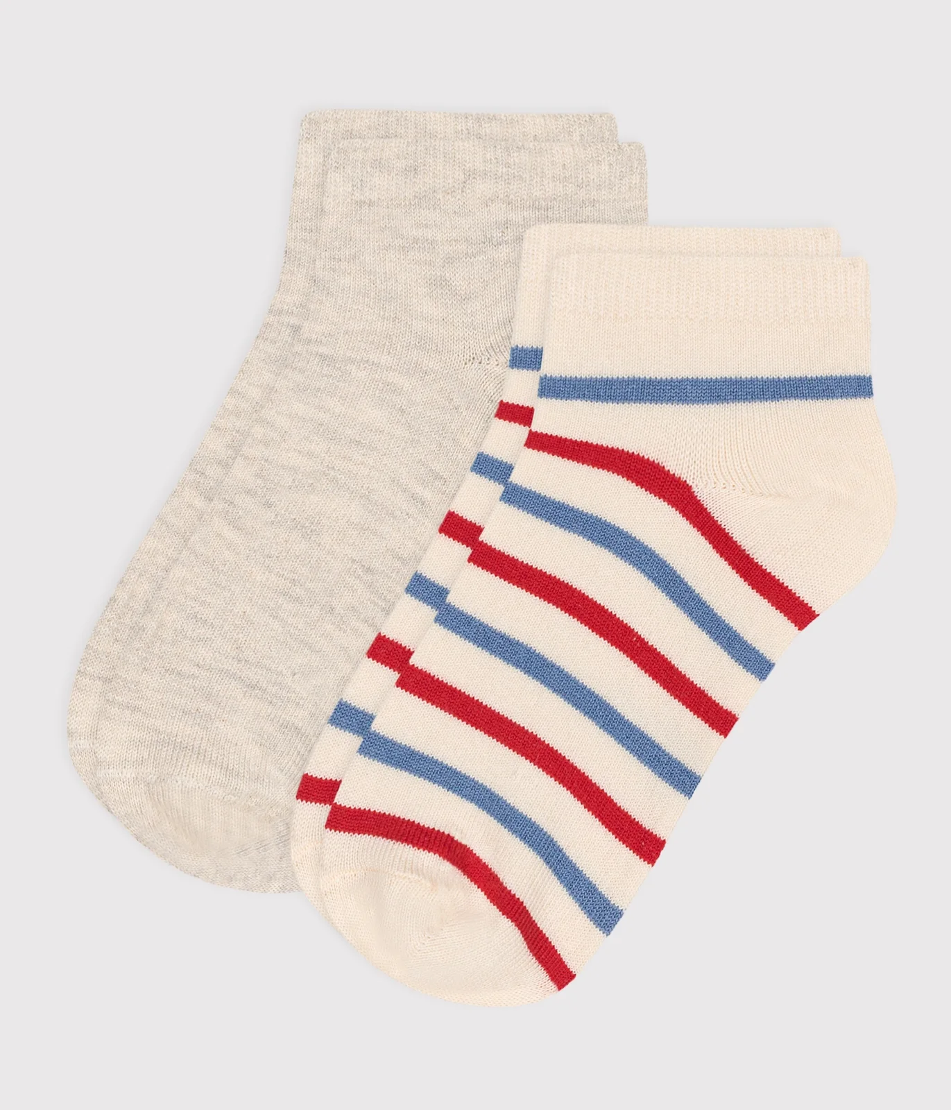 Pairs of children's stripy cotton socks - 2-pack