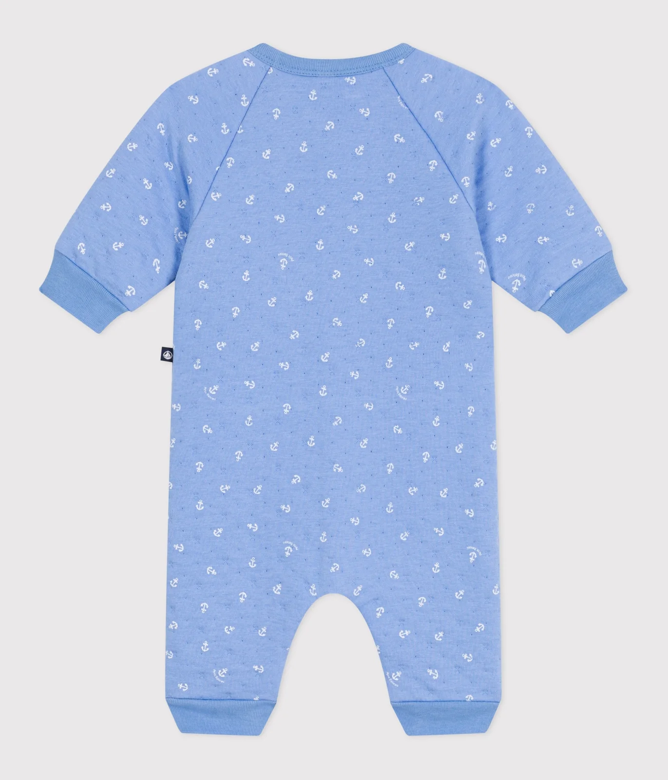Babies' anchor print cotton playsuit with a collar