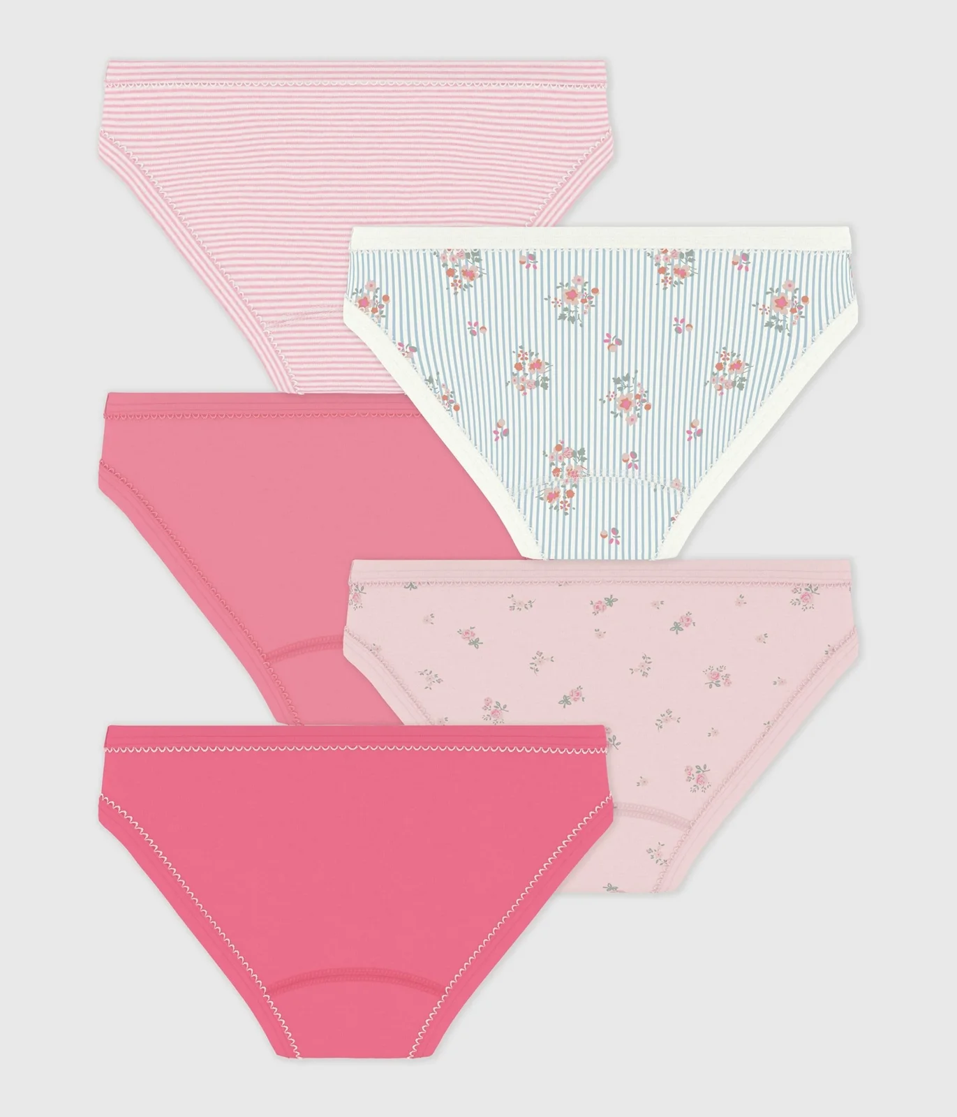 Pack of children's flower-print cotton pants