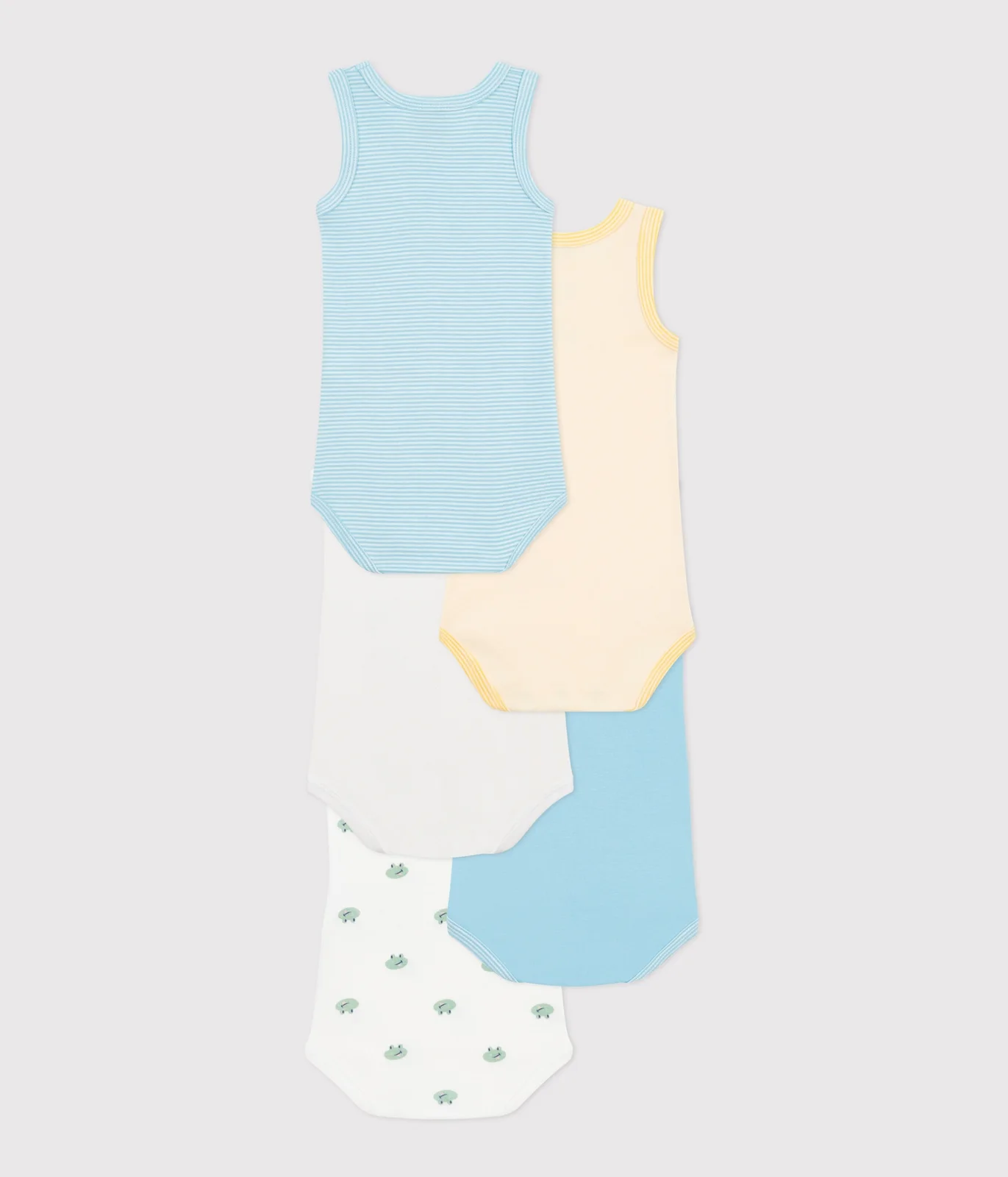 Babies' sleeveless printed cotton bodysuits - 5-Pack