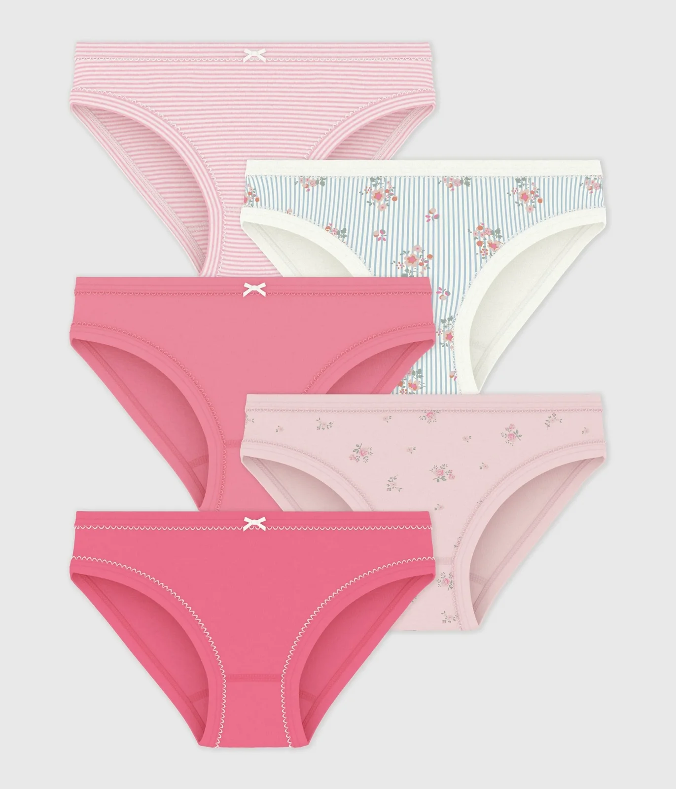 Pack of children's flower-print cotton pants