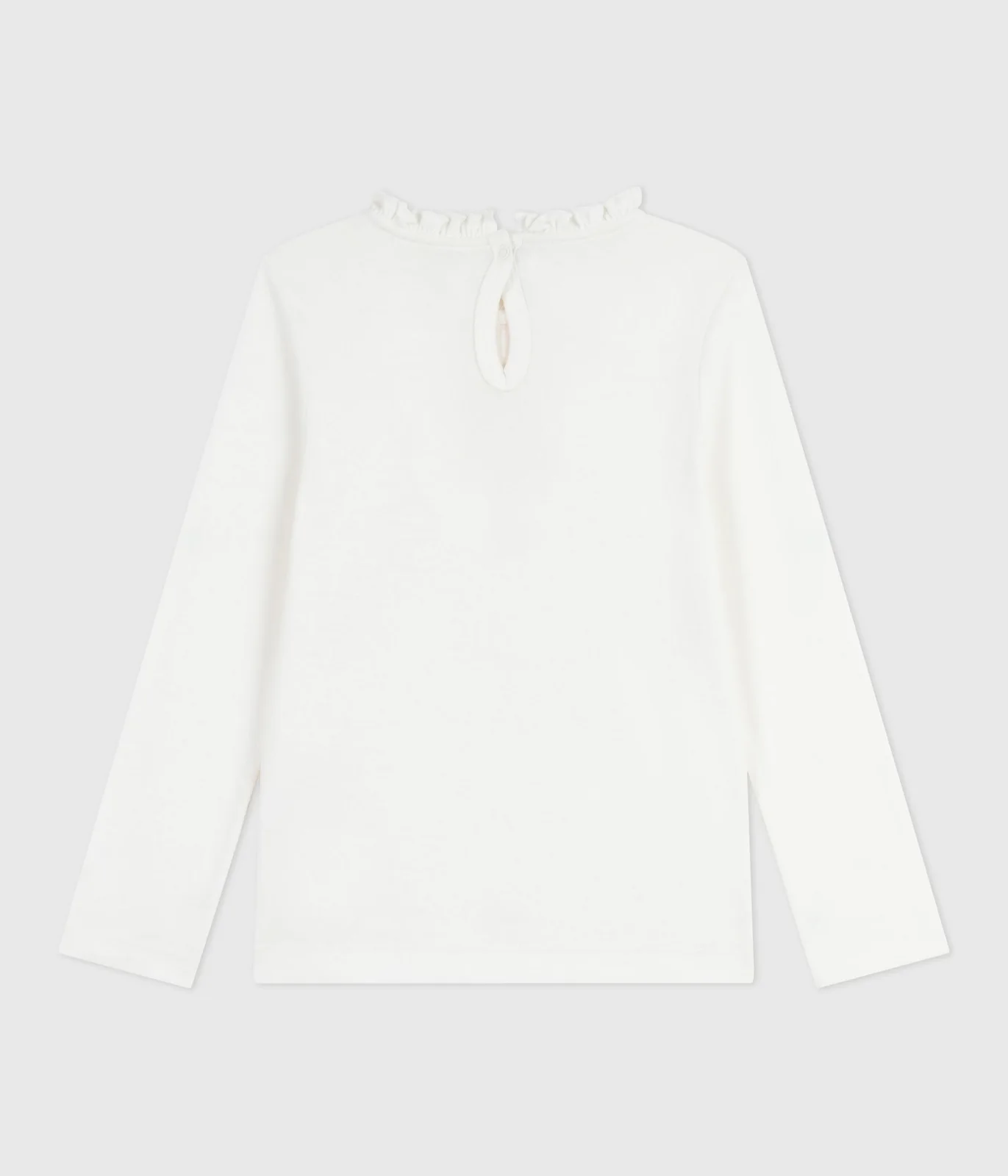 Plain cotton long-sleeved T-shirt for children