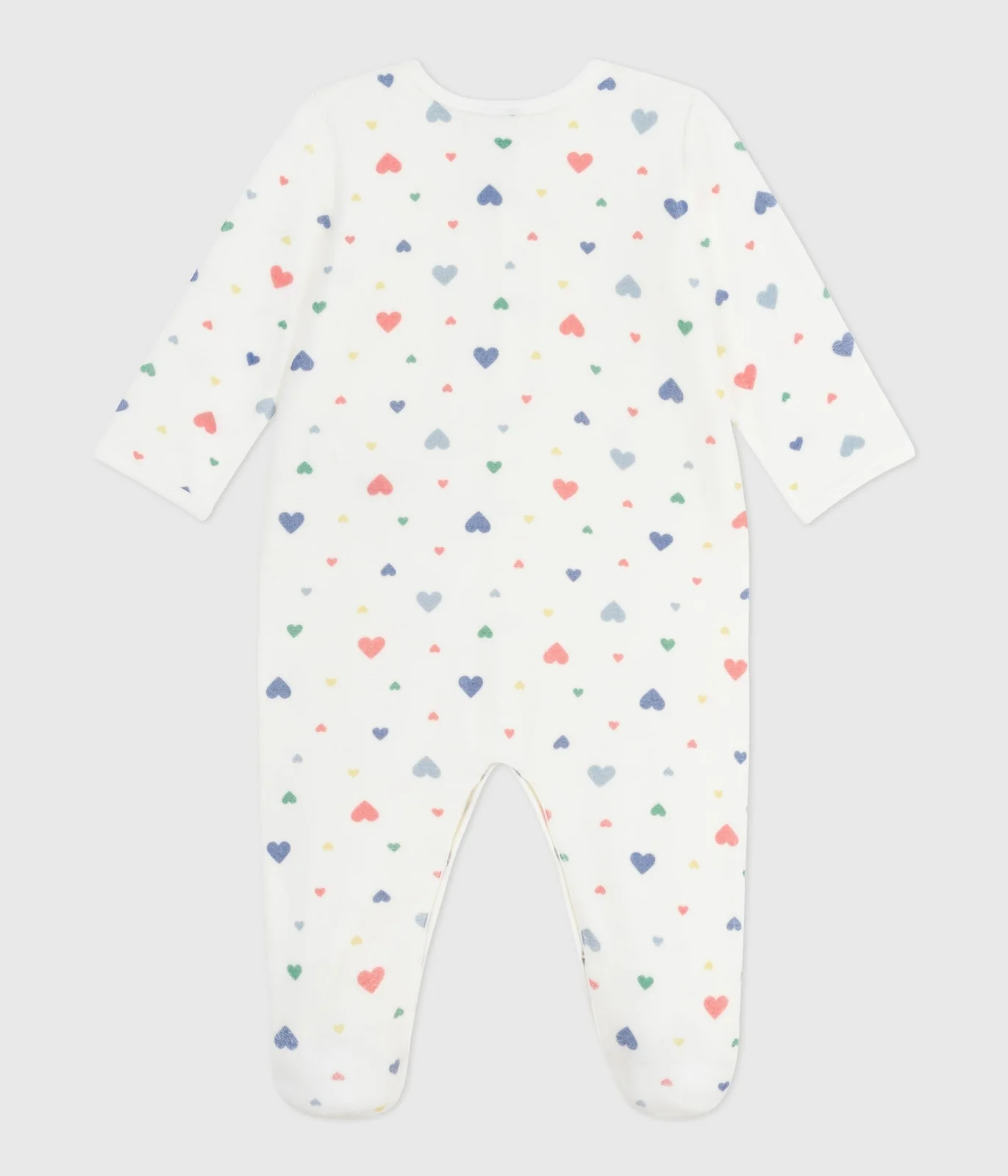 Babies' heart-print velour pyjama suit