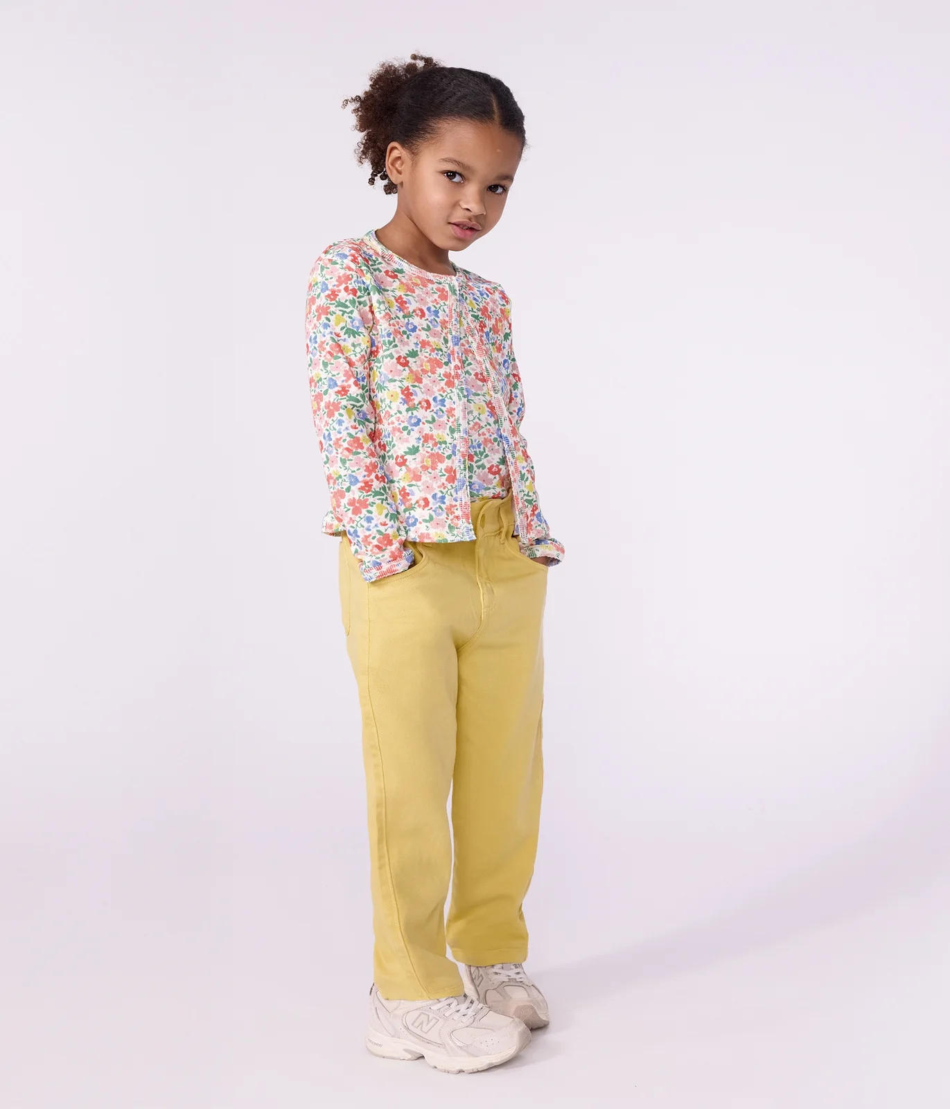 Children's cotton cardigan with flowers