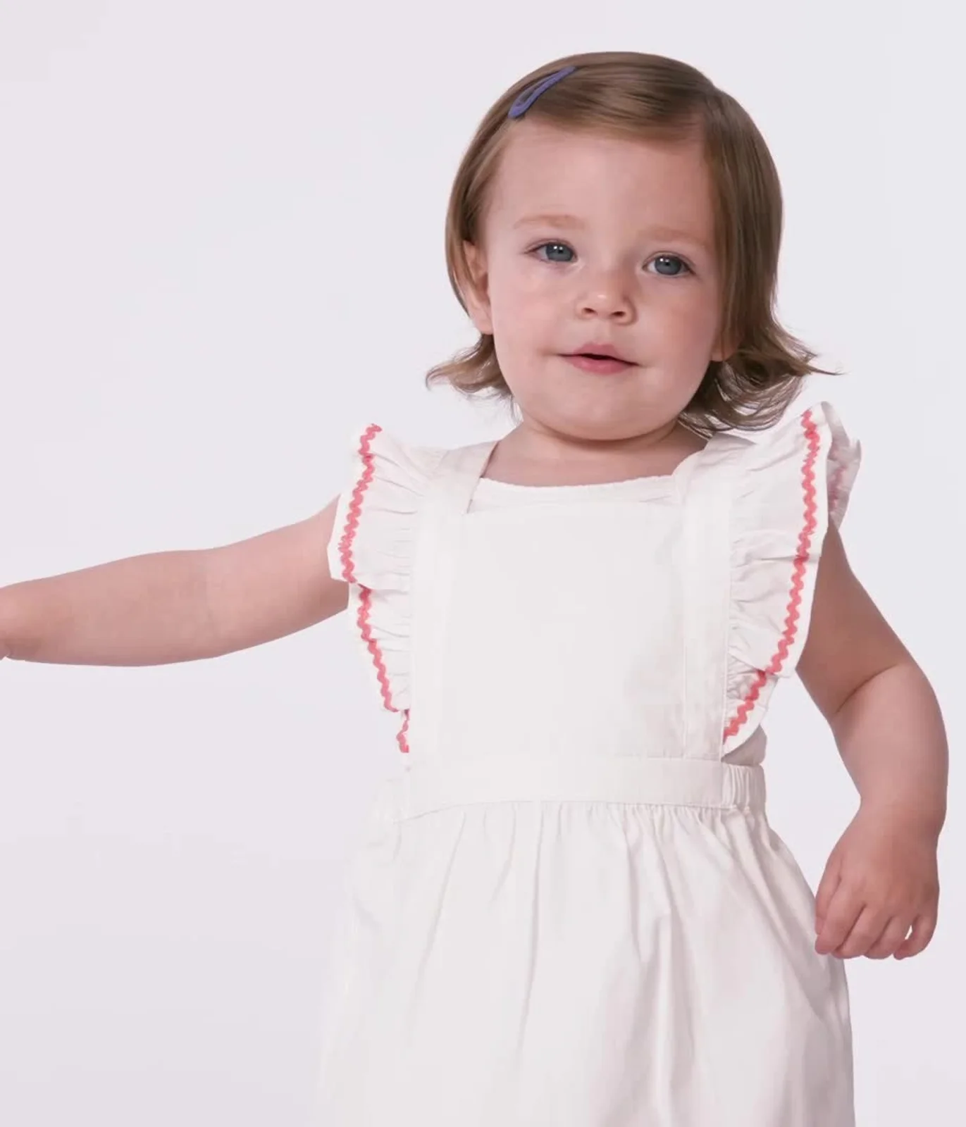 Babies' plain cotton dungarees