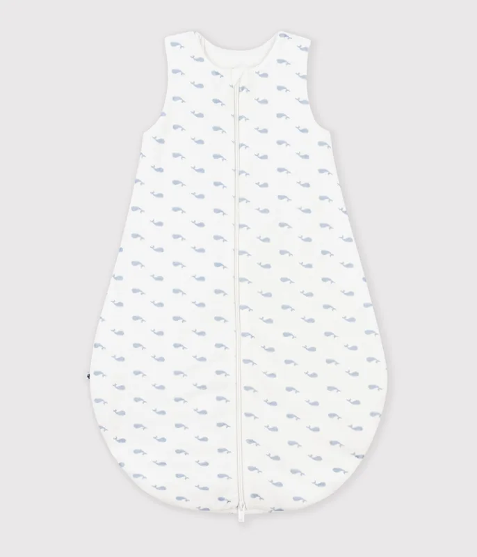 Babies' 3 TOG whale-print corduroy sleeping bag