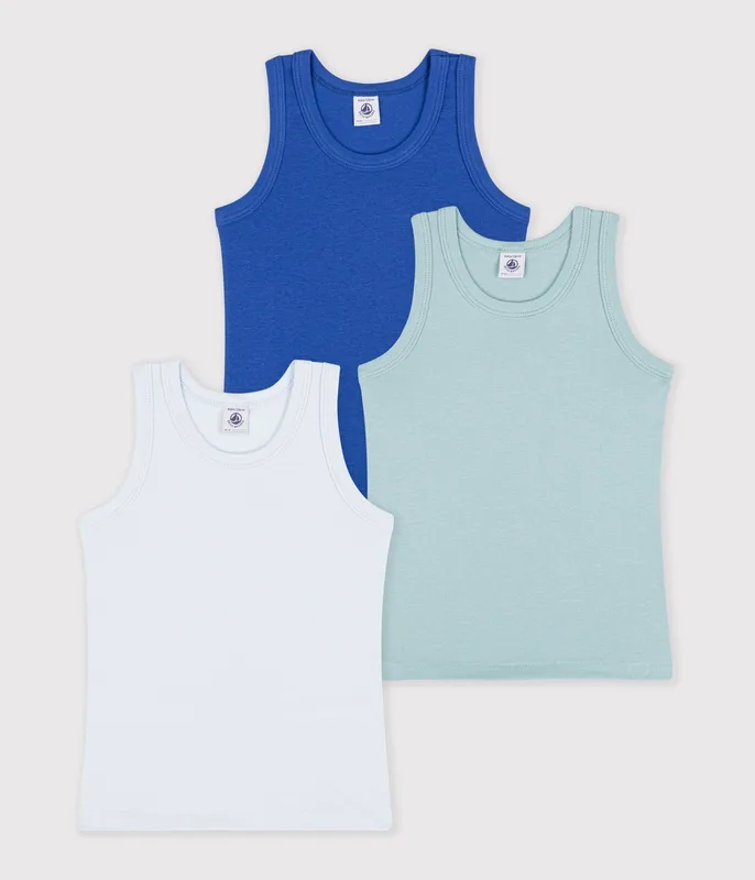 Pack of children's plain cotton tank tops