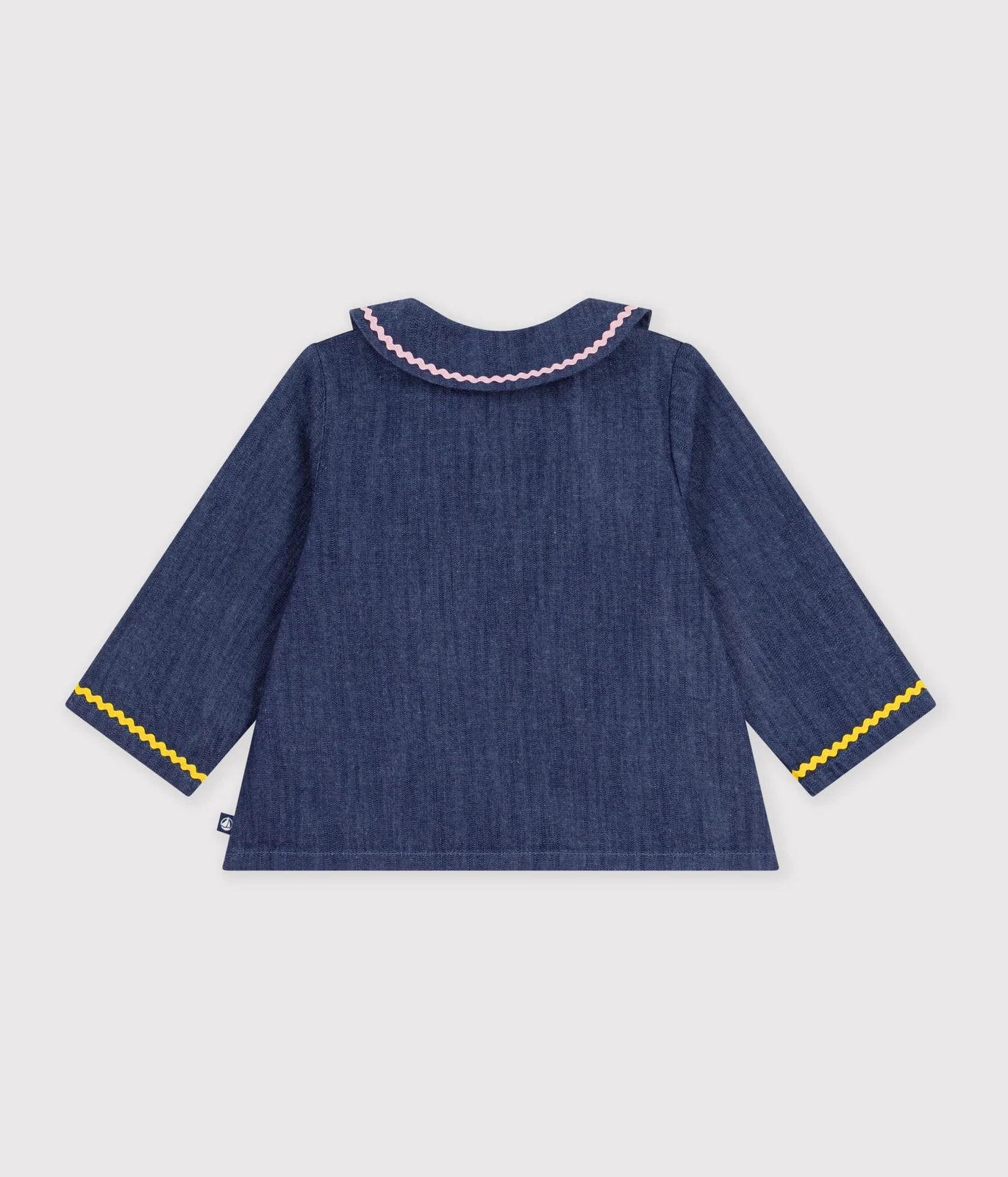 Babies' long-sleeved plain denim blouse