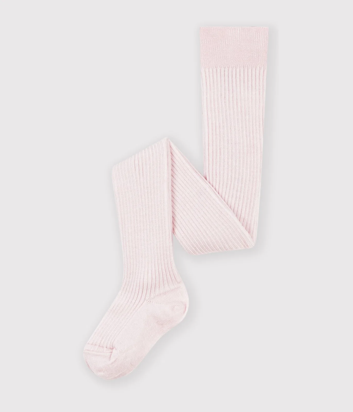 Babies' plain wool and cotton tights
