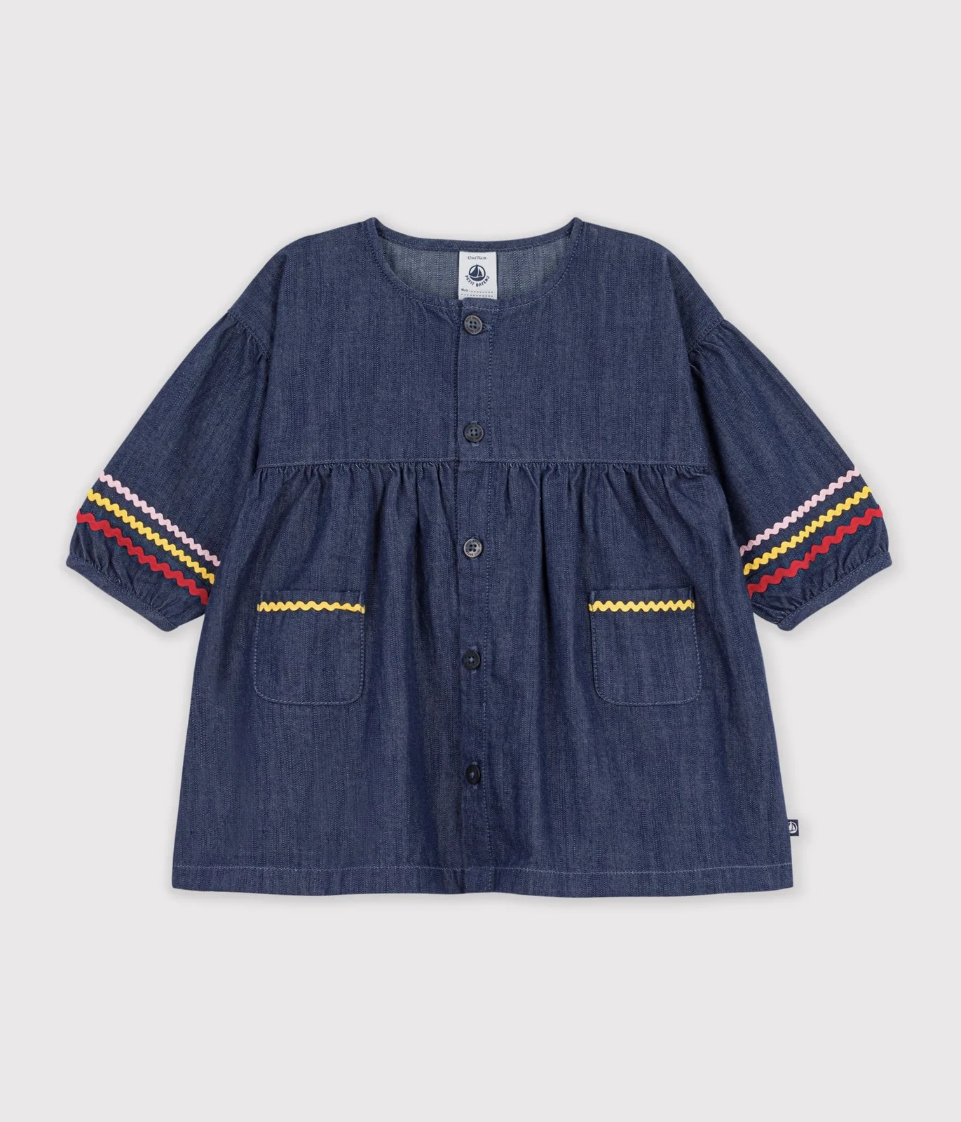 Babies' long-sleeved denim dress
