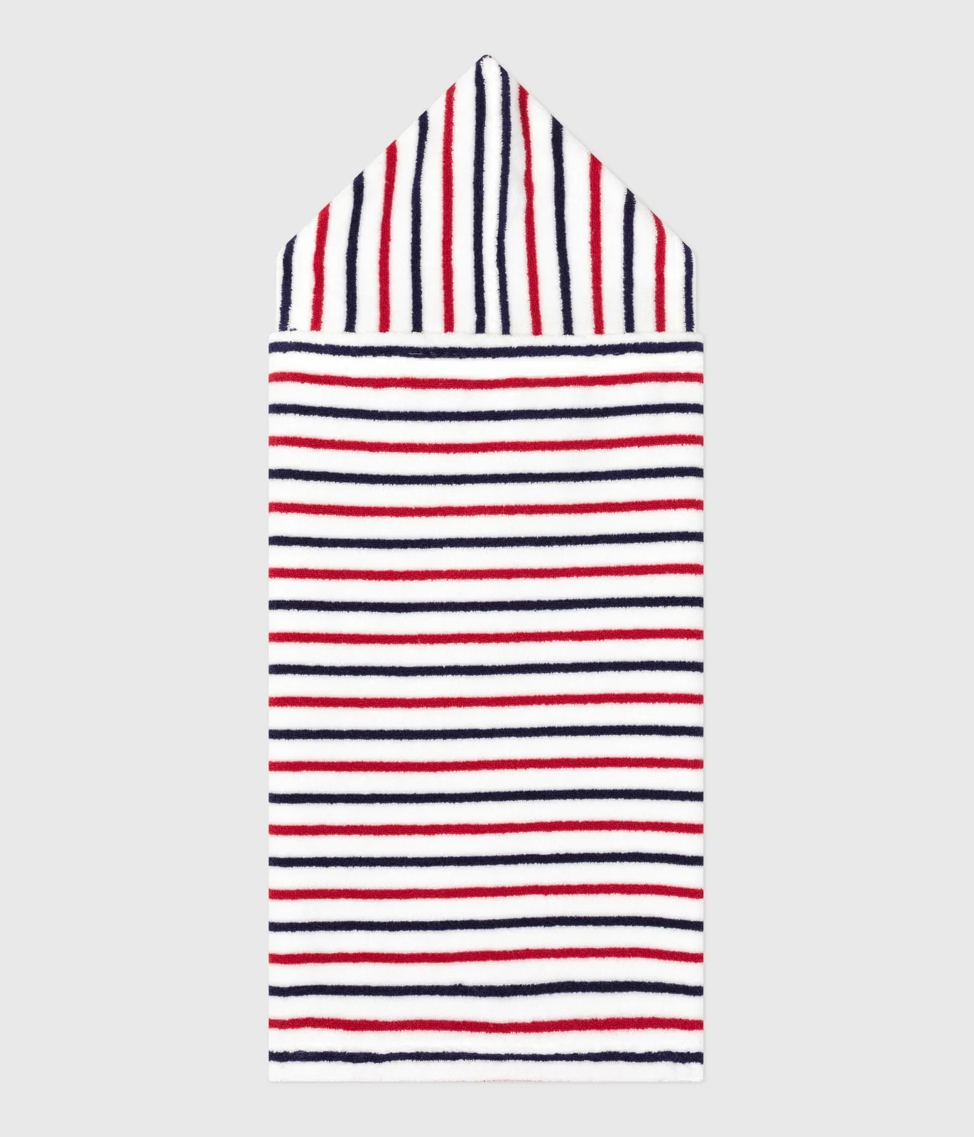 Babies' stripy printed terry towelling bath cape