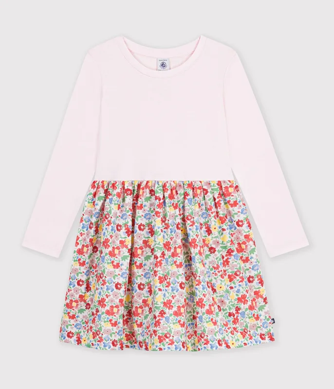Children's sleeveless cotton dress with flowers