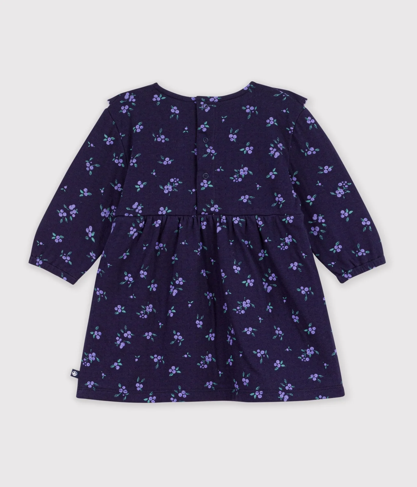 Babies' long sleeved floral-print cotton dress