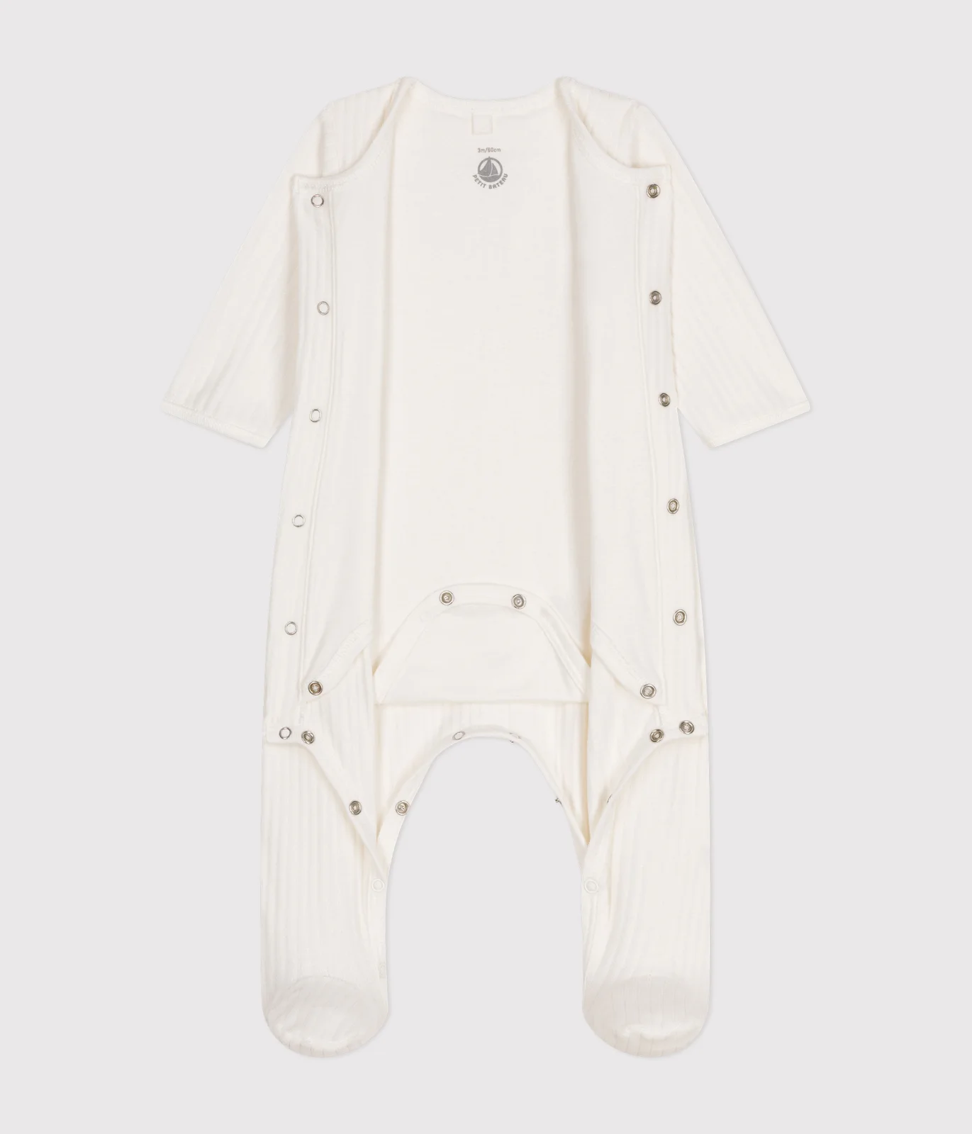 Unisex Velour sleepsuit with integrated solid- bodysuit