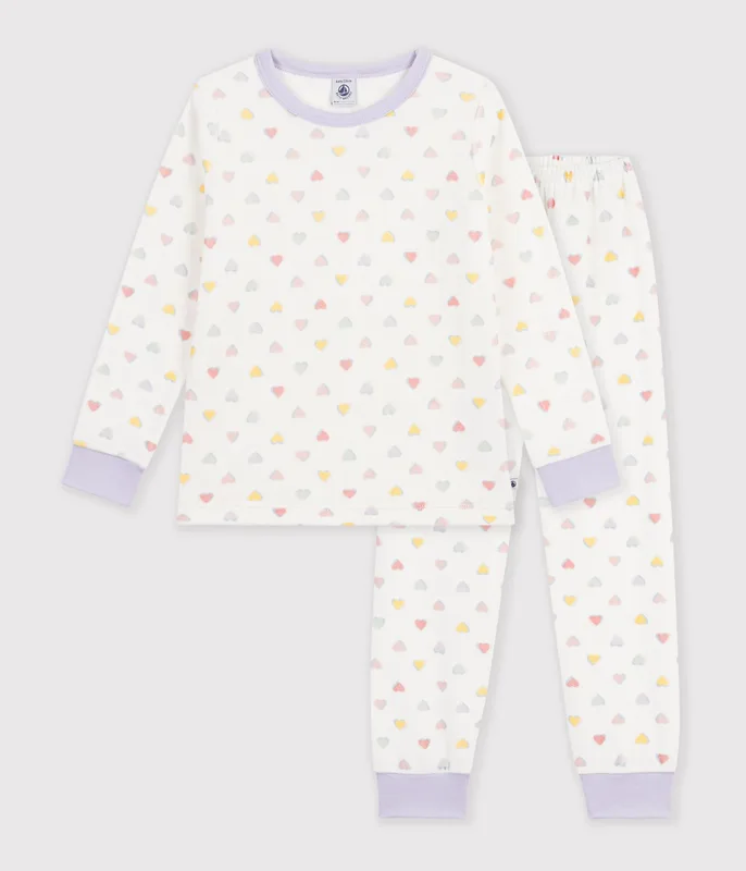 Children's velour pyjamas with hearts
