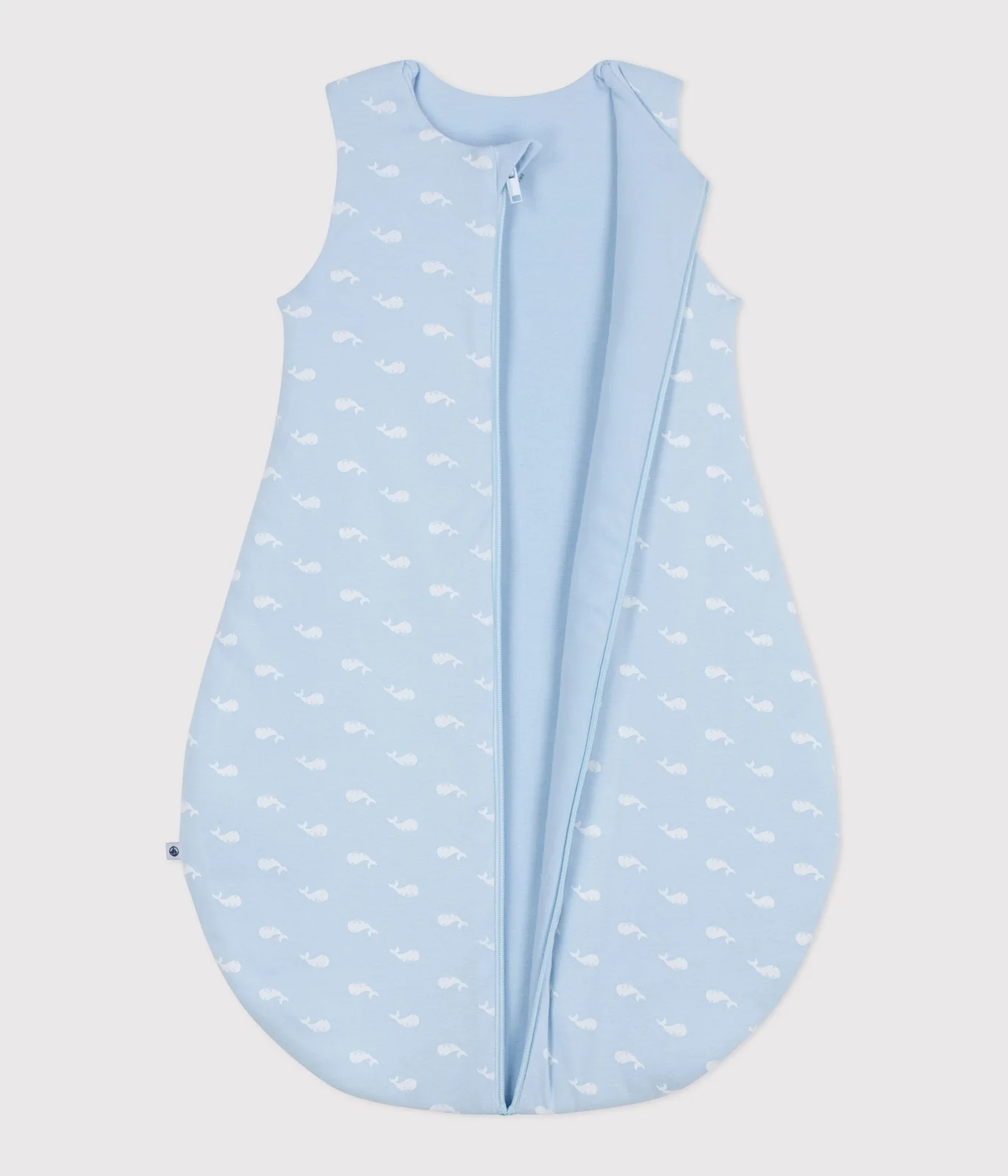 Babies' 2.5 TOG whale print cotton sleeping bag