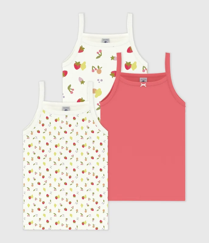Pack of children's fruit print tank tops