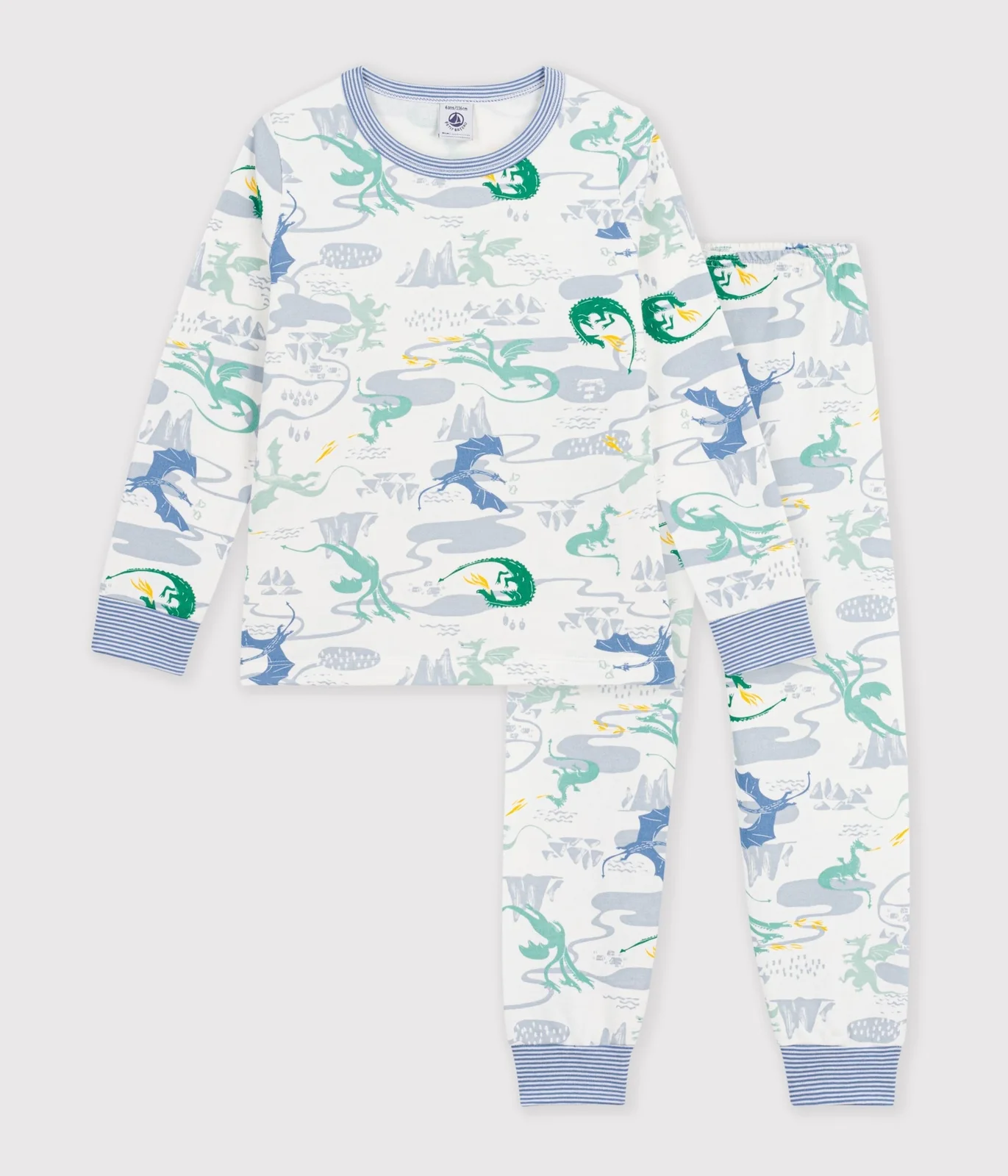 Children's pyjamas in fleece with a dragon print