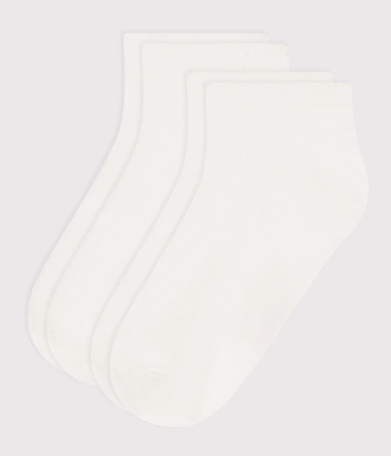 2 pairs of plain cotton ankle socks for children