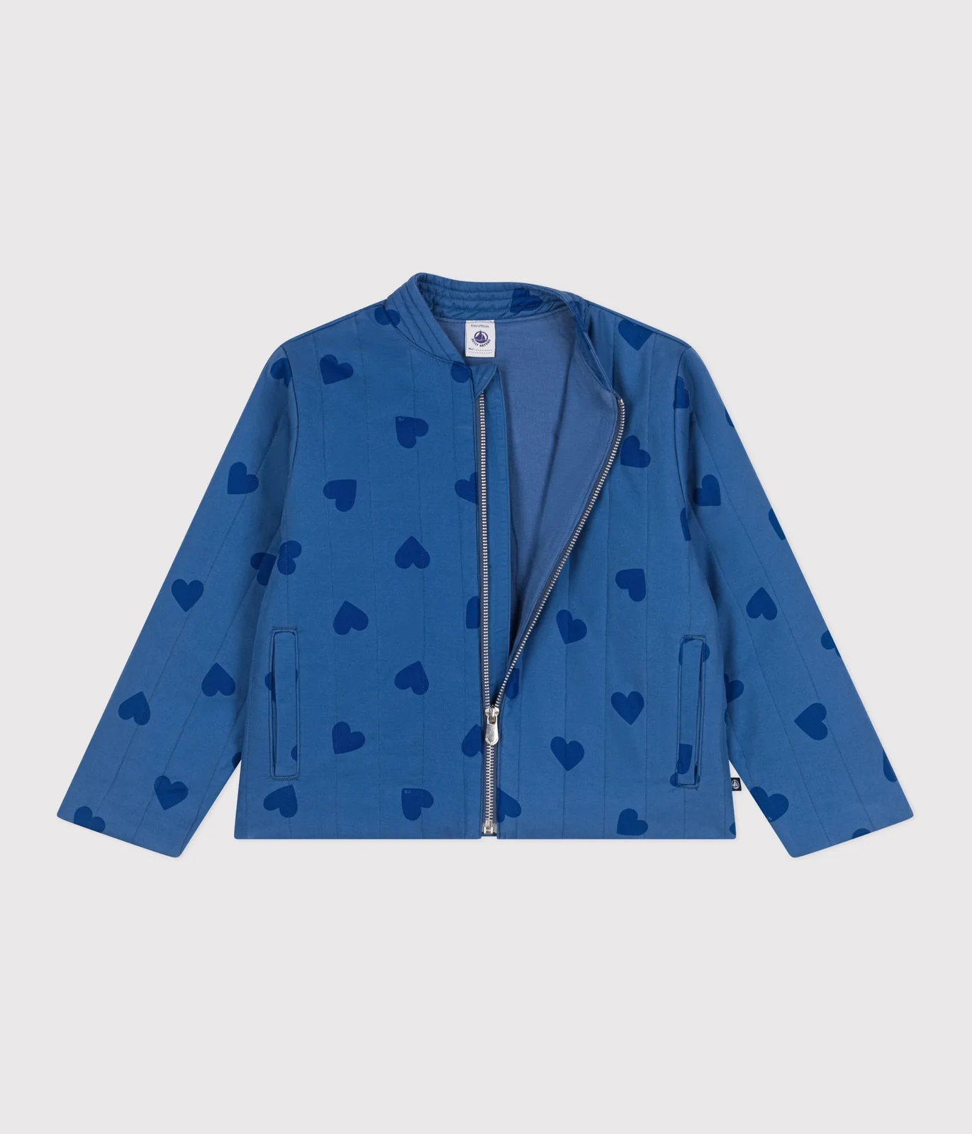 Children's heart-patterned cotton jacket