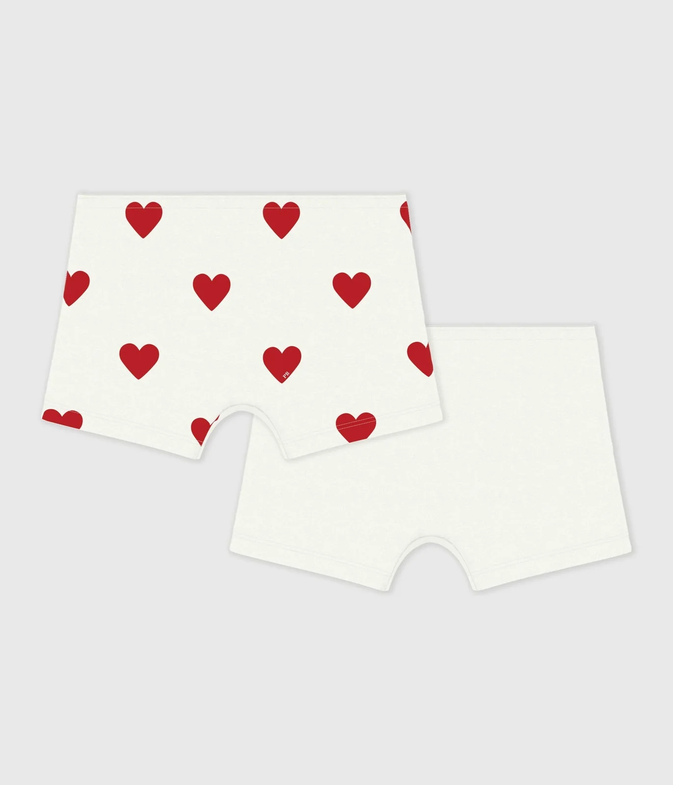 Children's heart-print cotton  shorties - 2-pack