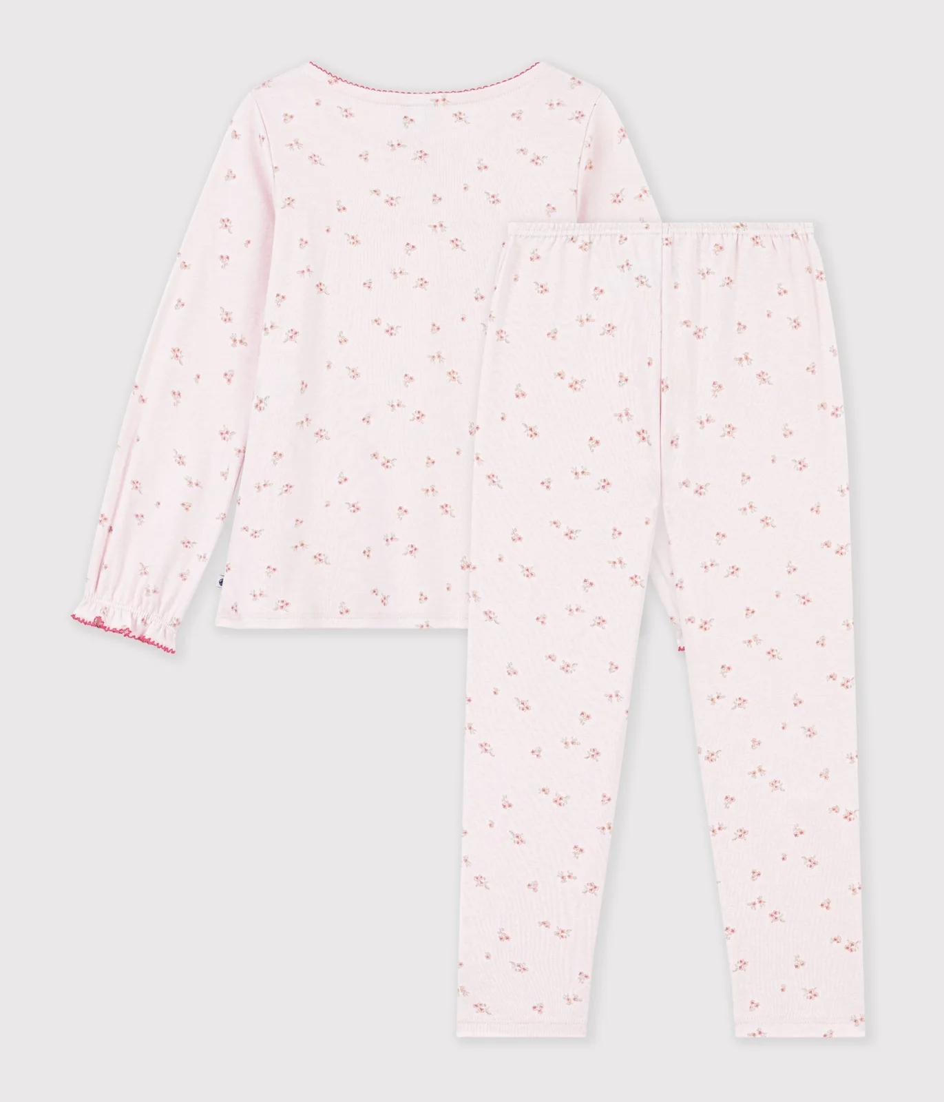 Children's cotton pyjamas with floral ruffles