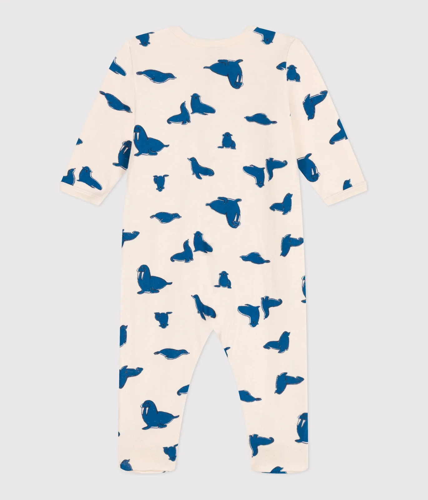Babies' walrus pattern tube-knit pyjamas