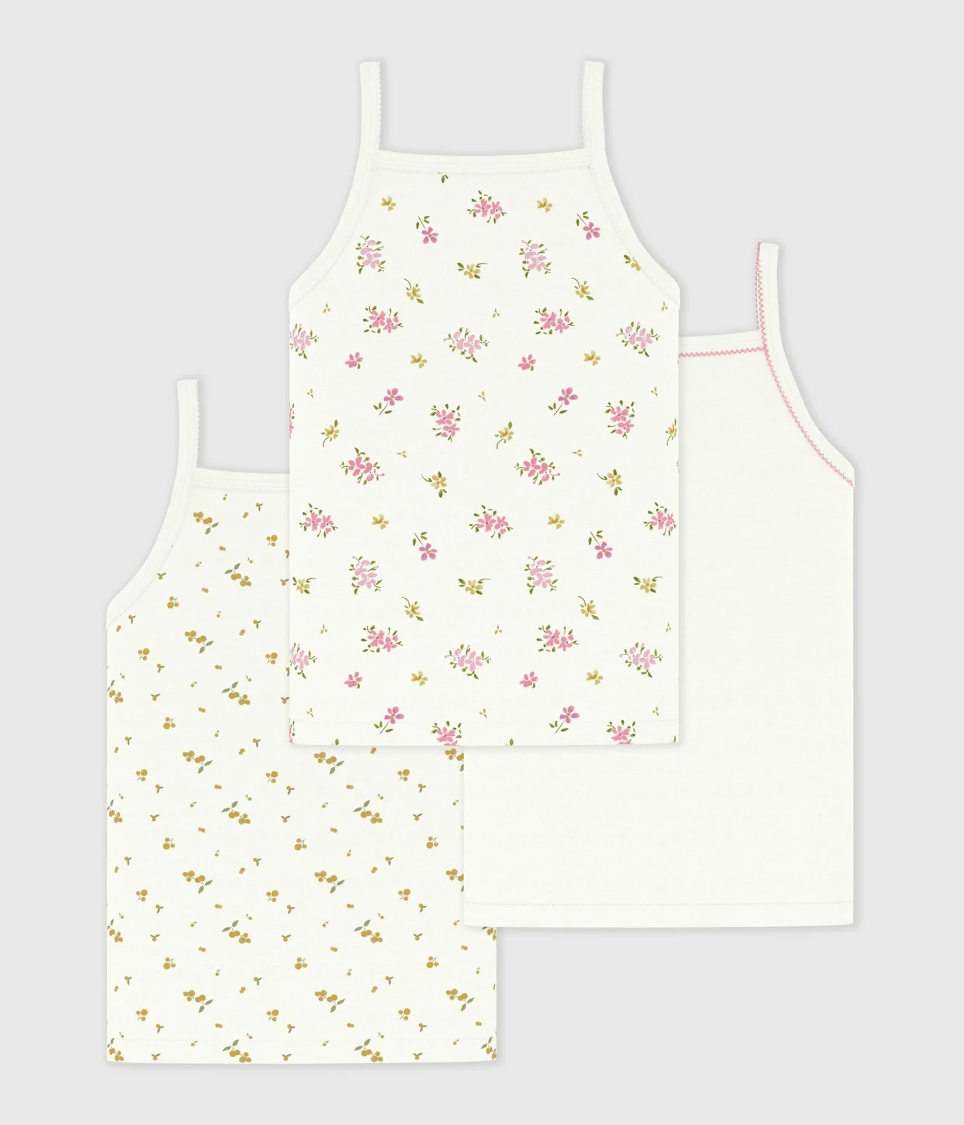 Pack of children's floral print cotton tank tops