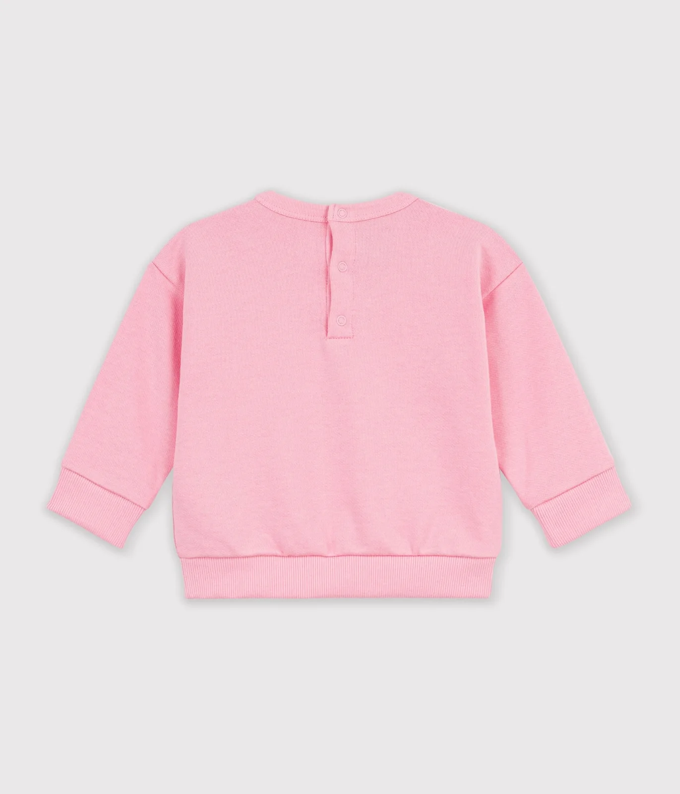Babies' plain cotton sweatshirt with a printed logo