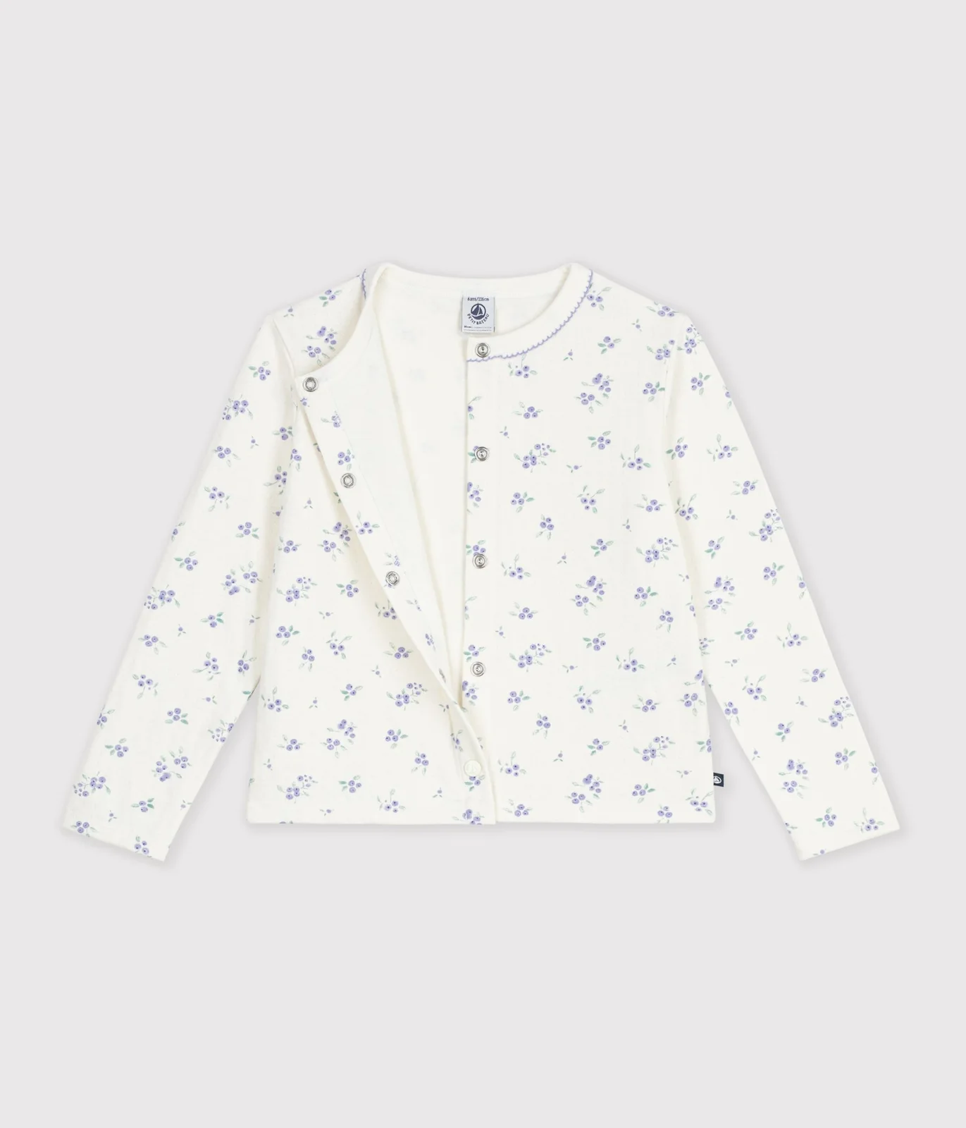 Children's cotton cardigan with flowers