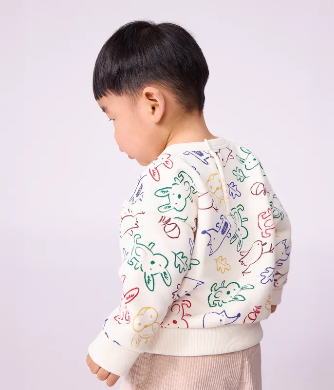 Babies' animal print cotton sweatshirt