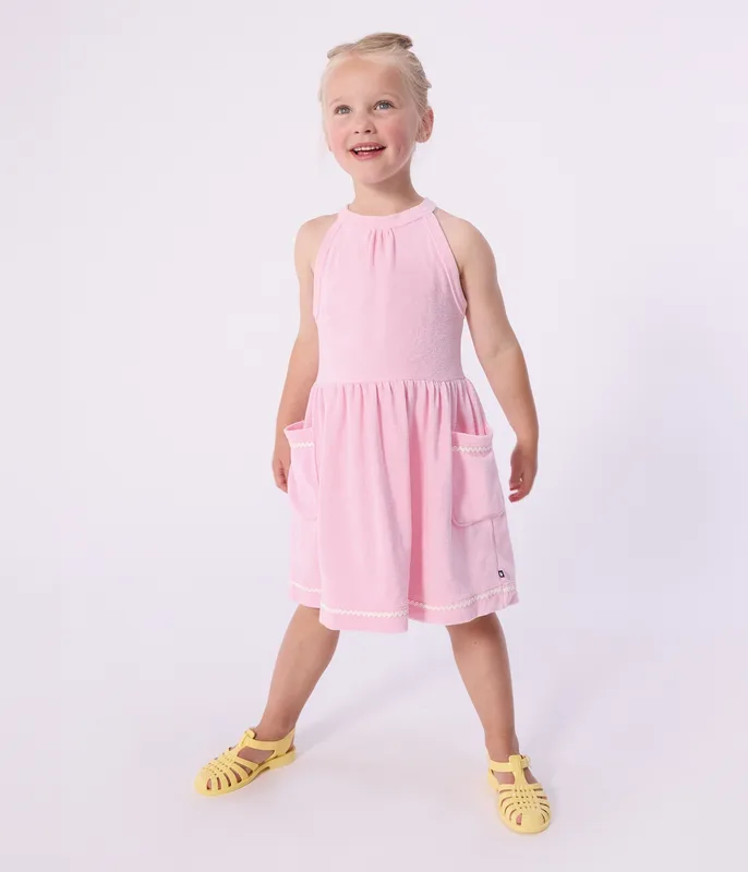 Children's sleeveless plain cotton dress