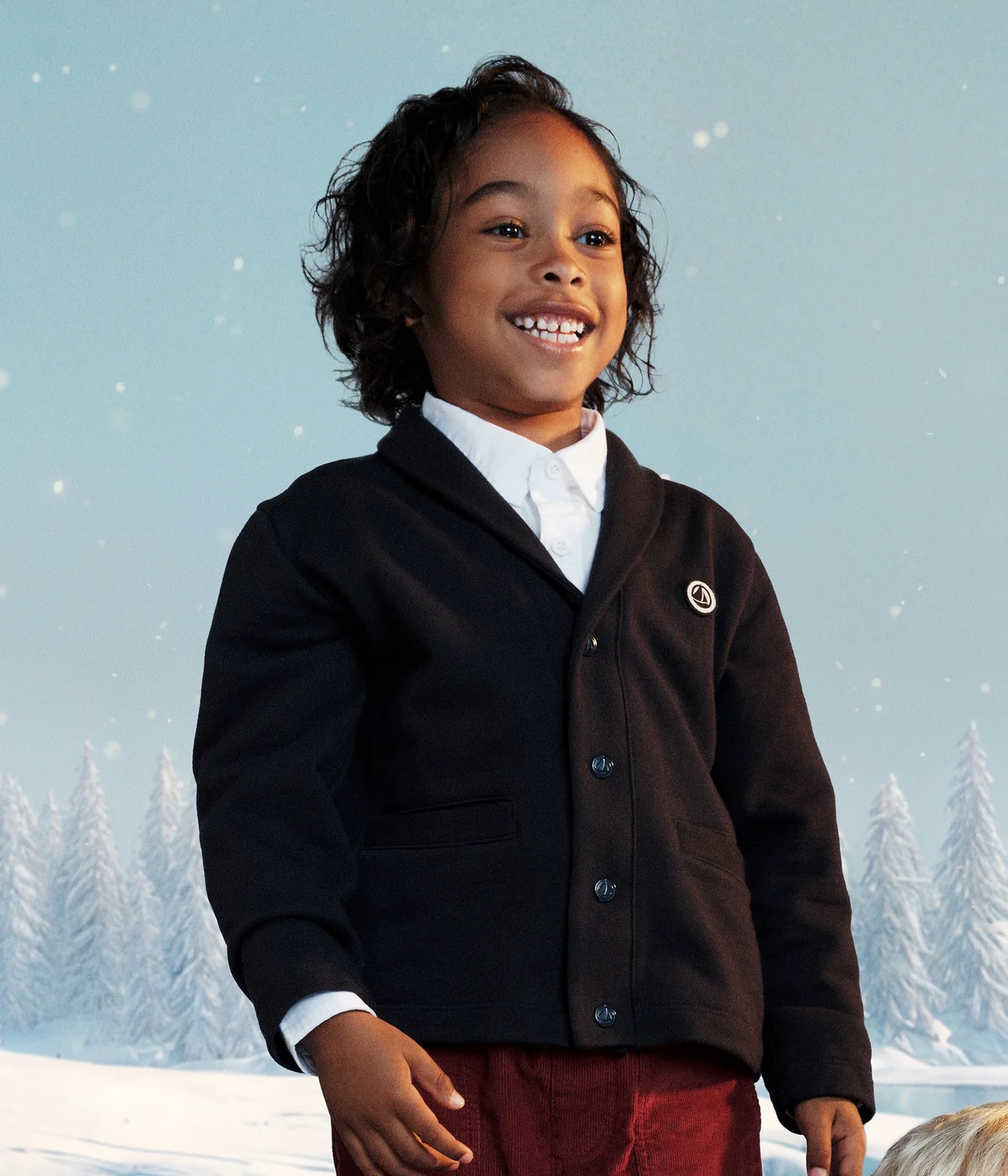 Children's plain cotton cardigan