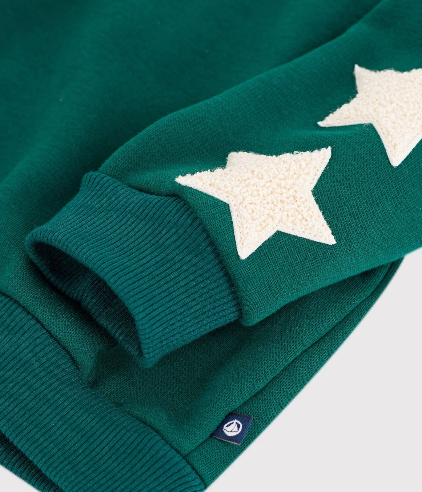 Babies' plain cotton sweatshirt with star badges