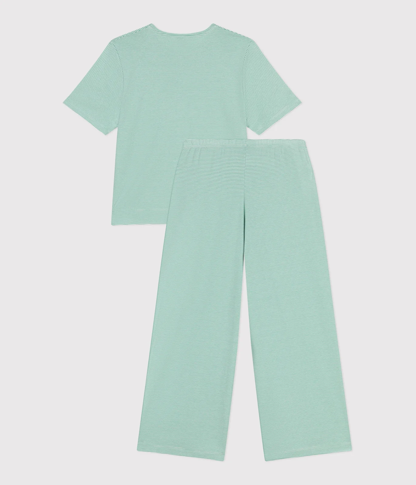 Women's wide-leg stripy cotton pyjamas