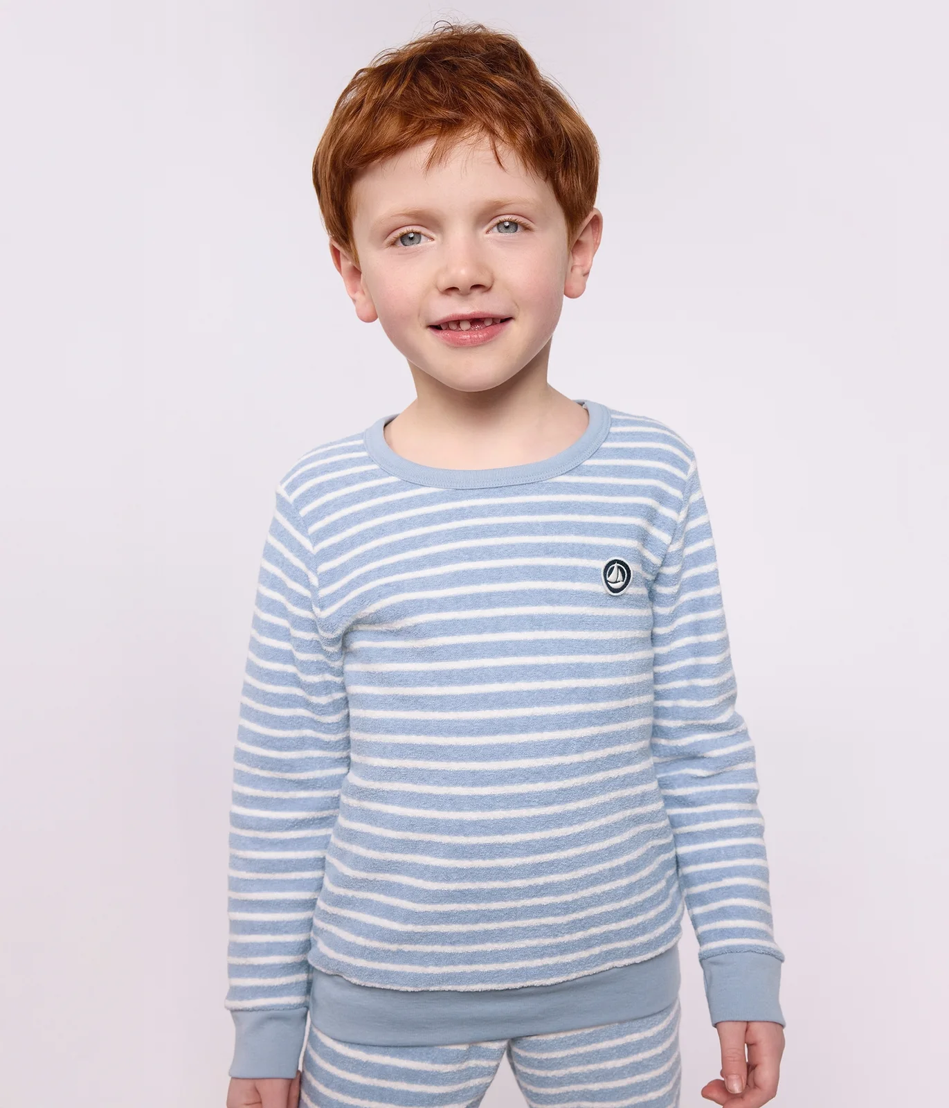 Children's stripy cotton terry pyjamas