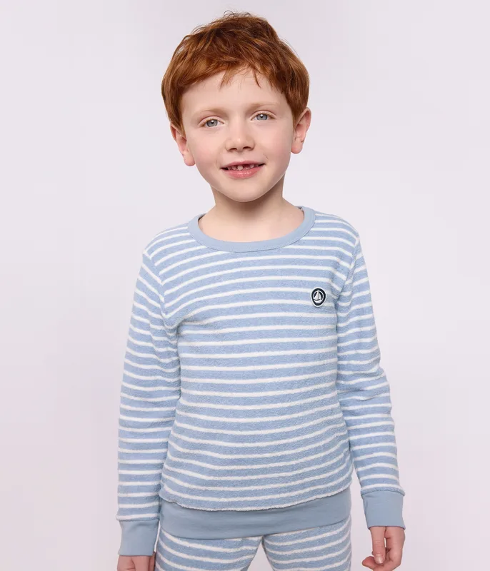 Children's stripy cotton terry pyjamas