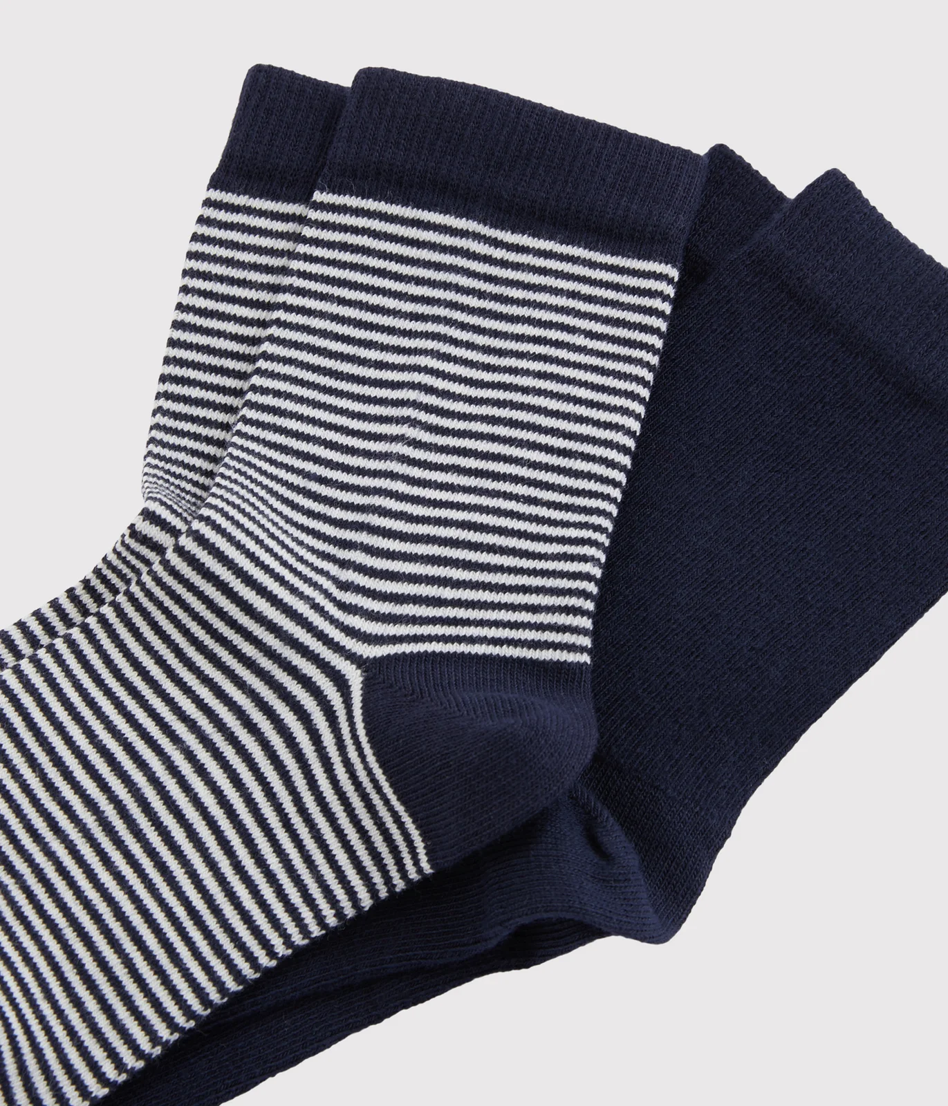 2 pairs of children's stripy cotton socks