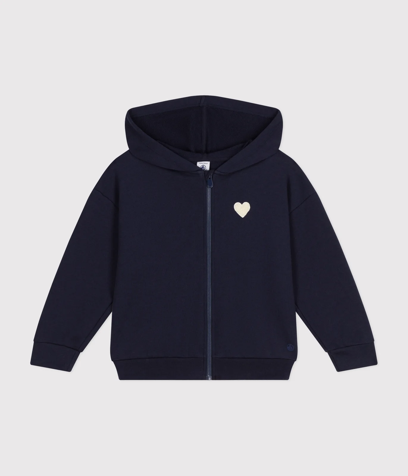 Girls' hooded zip-up fleece sweatshirt